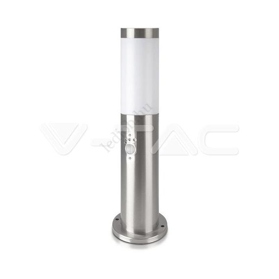 V-TAC E27 KERTI ÁLLÓLÁMPA MOZGÁSÉRZÉKELŐVEL, KÖR SZATÉN NIKKEL 450 MM IP44 - 8964