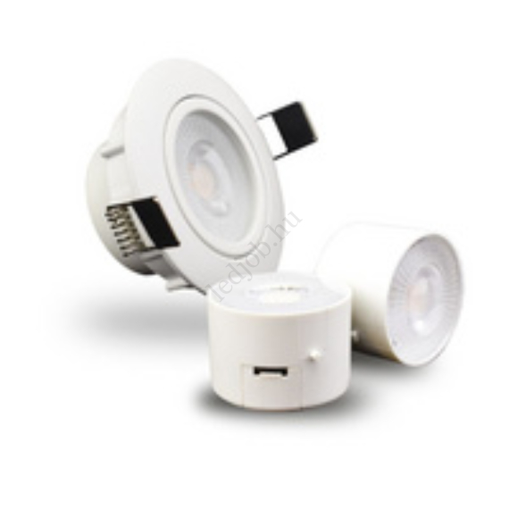 LED beépíthető spotlámpa, fehér, 7W, 600Lm, 100-240V, d=75mm, 4000K